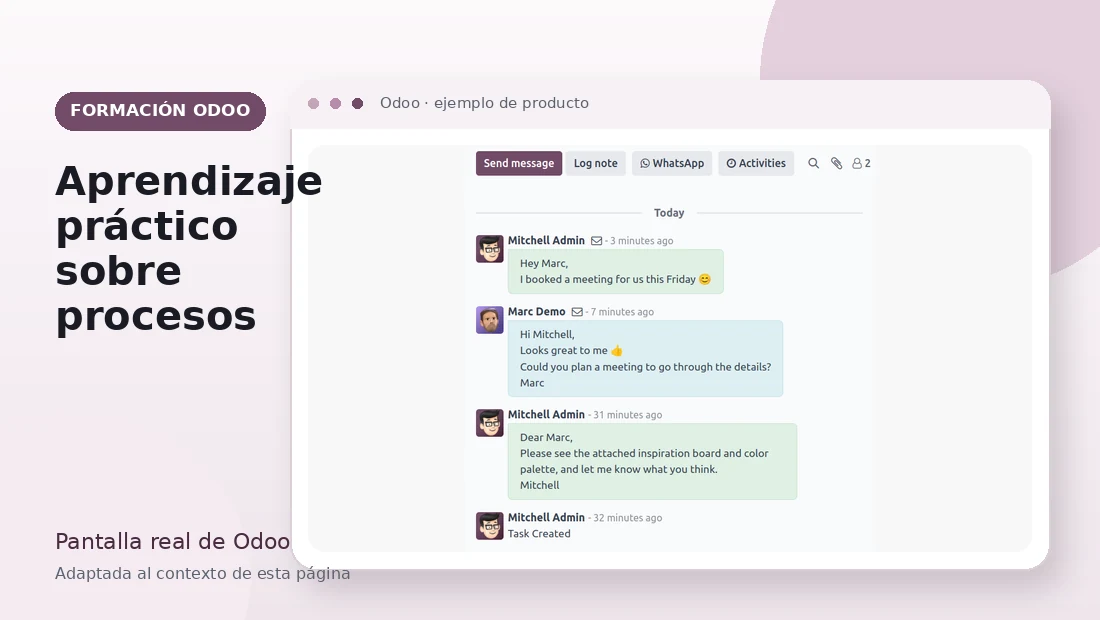 Procesos y proyectos utilizados en formación Odoo