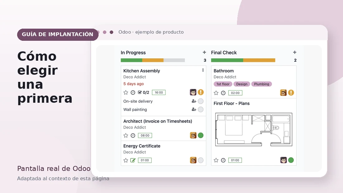 Selección del primer proceso Odoo
