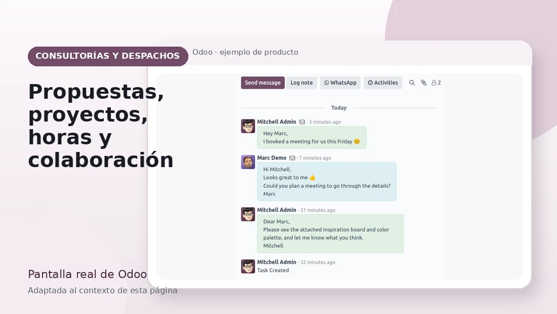 Proceso Odoo para Consultorías y despachos