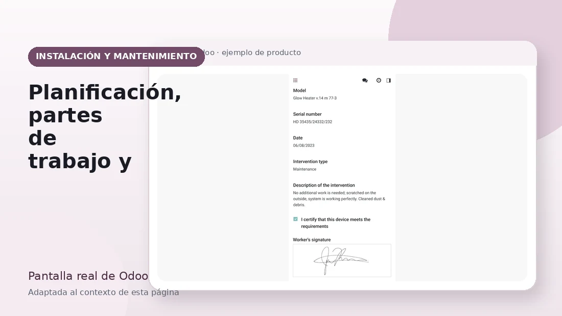Proceso Odoo para Instalación y mantenimiento
